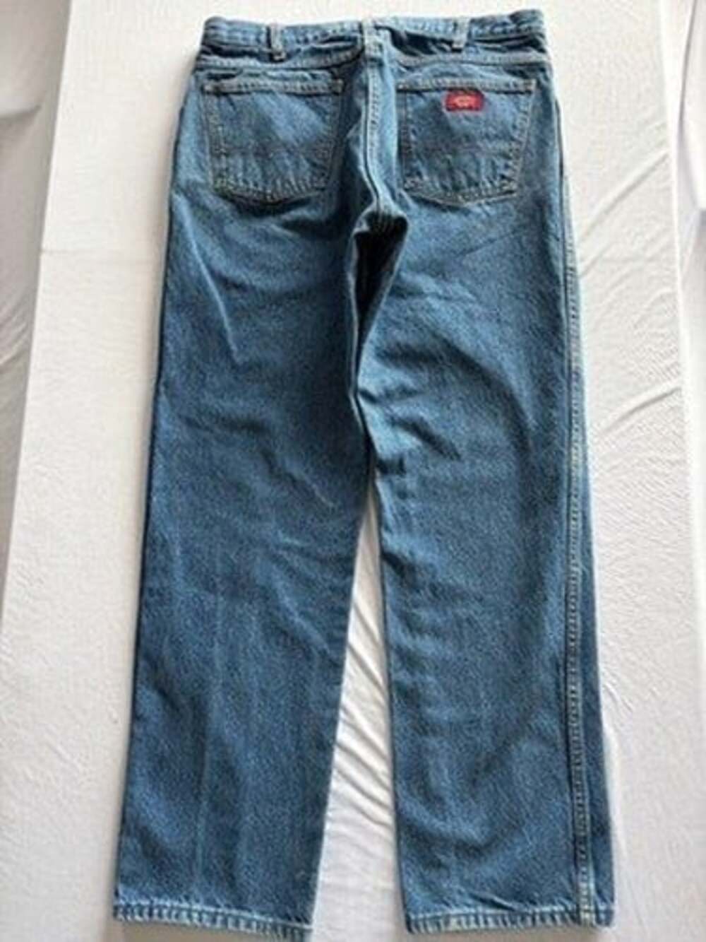 Dickies Jeans Mens 38x32 Regular Fit Straight Leg Blue Denim Workwear 5